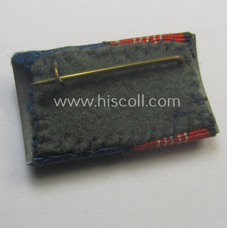 2-pieced, WH (Heeres o. KM) ribbon-bar (ie. 'Feld- o. Bandspange') showing the ribbons for a: 'Deutsche Olympia-Erinnerungsmedaille 1936' and a WH 'DA der 4. Stufe'