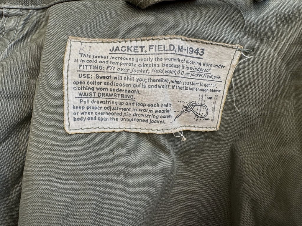 U.S. WWII Army M-1943 Field Jacket, manufactured in February 1945