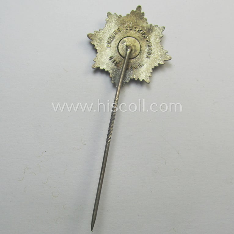 Semi-enamelled, RLB- (ie. 'Reichluftschützbund') 'Zivilabzeichen' or: civil-attire badge (of the first pattern) that is bearing a maker- (ie. 'Enders Oberrahmede') and/or patent-pending- (ie. 'Ges.Gesch.'-) marking