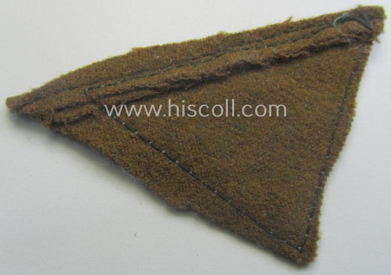 'Cut-out' example of an SA-related cap-eagle as intended for the: 'Lagermütze' (ie. side-cap) being an example as woven in darker-green on a brownish-coloured background and as such intended for members within the: 'SA-Gruppe Kurpfalz o. Nordsee...