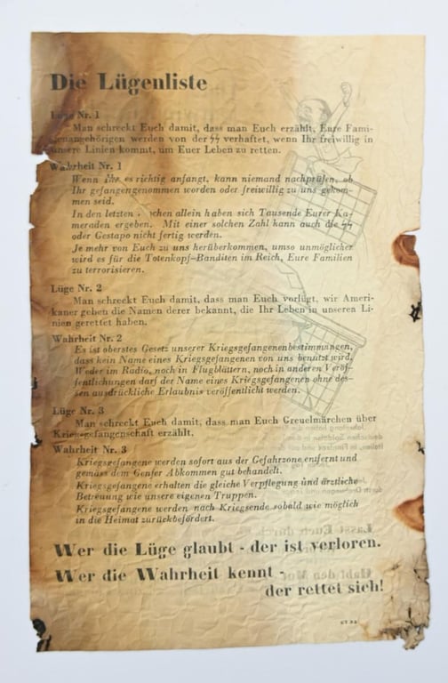 Allied WW2 Droppingsflyer 'Die Schwindelmuhle'