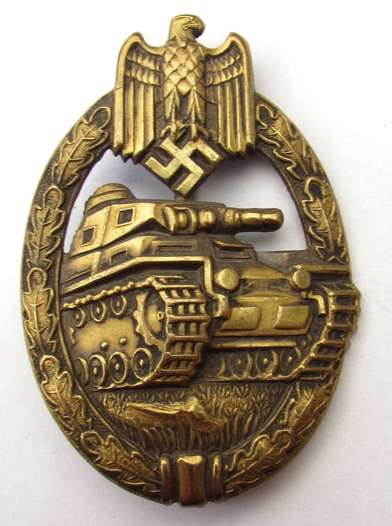 Panzer assault badge in bronze by Karl Wurster