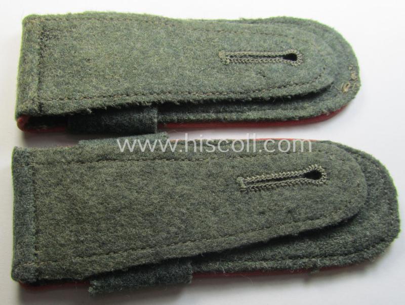 Pair of early- (ie. mid-) war-period, so-called: 'M41 o. M43'-pattern, WH (Heeres) EM-type shoulderstraps that comes with its accompanying 'Überschube'-pair as intended for a: 'Soldat des Panzerjäger-Abts. 23'