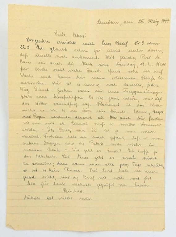 German Waffen-SS Feldpost Letter with Envelop