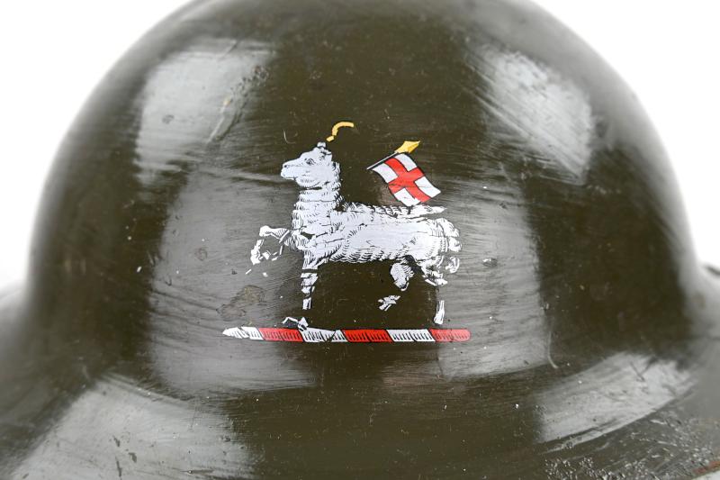 British WW2 Brodie Helmet 'Queen's Royal Regiment' (West Surrey)