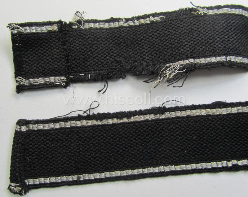 Attractive, officers'-type SS (ie. 'Sicherheitsdienst- o. SD'-) related cuff-title (ie. 'Ärmelstreifen') as executed in flat-wire 'BeVo'-weave-pattern (in Latin-styled script) for an officer who served within the: 'Grenzpolizei'