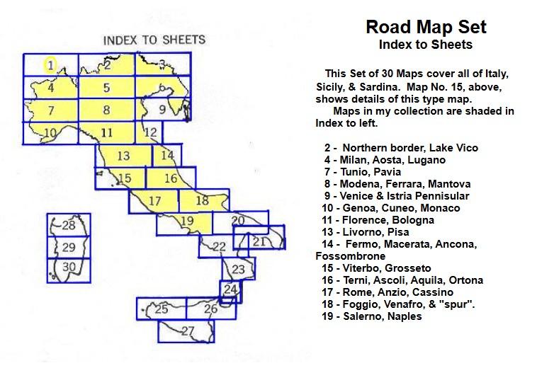 US WWII Road Map for the Italian Campaign  ( Sheet nr 1 )