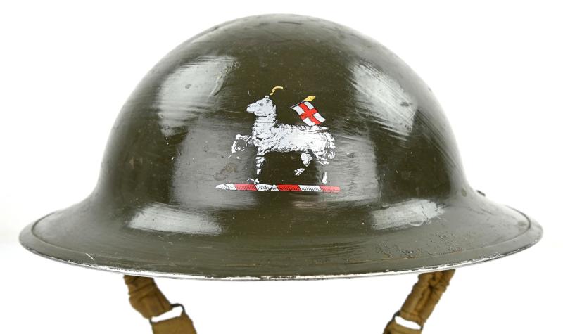 British WW2 Brodie Helmet 'Queen's Royal Regiment' (West Surrey)