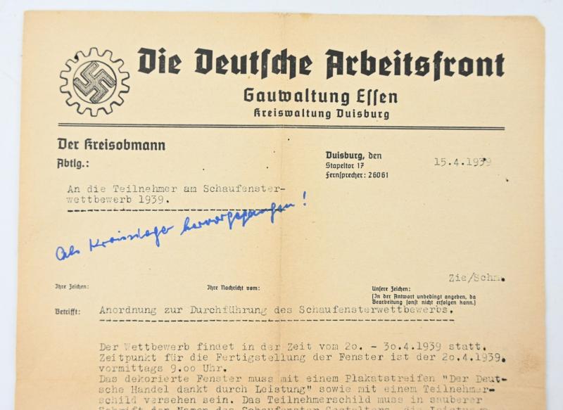 German Third Reich Arbeitsfront Competition Paper