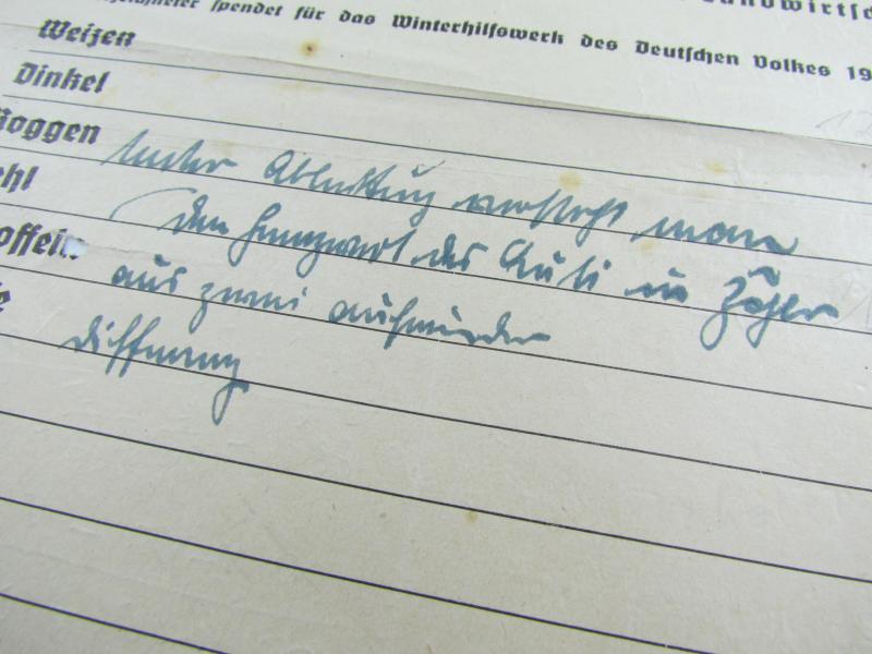 WHW ( Winterhilswerk ) Document