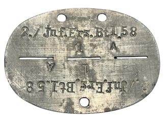 Heeres Erkennungsmarke 2. Kompanie Infanterie-Ersatz-Bataillon 58