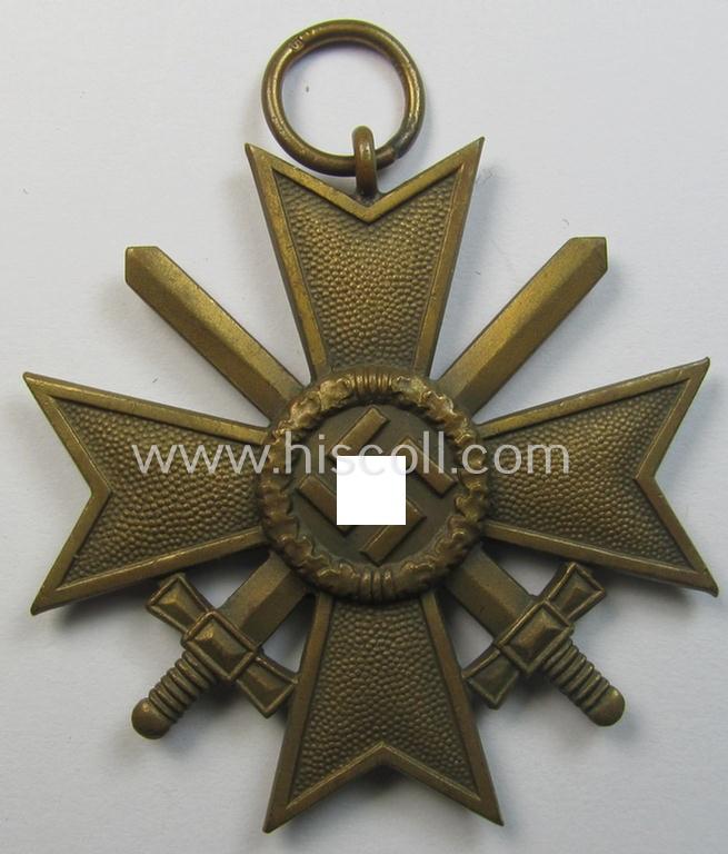 Medal-set: 'KvK 2. Klasse mit Schwertern' being a maker- (ie. '5'-) marked (and just minimally used) specimen by the maker- (ie. 'Hersteller') named: 'Hermann Wernstein' and that comes as issued and found
