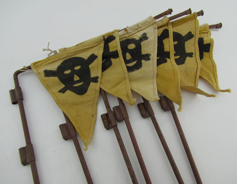 Wehrmacht Gas Warning Flags – Gaswarnfähnchen – Set of Six