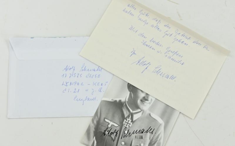 Signature of Wehrmacht Heer KC Recipient 'Adolf Schmahl'