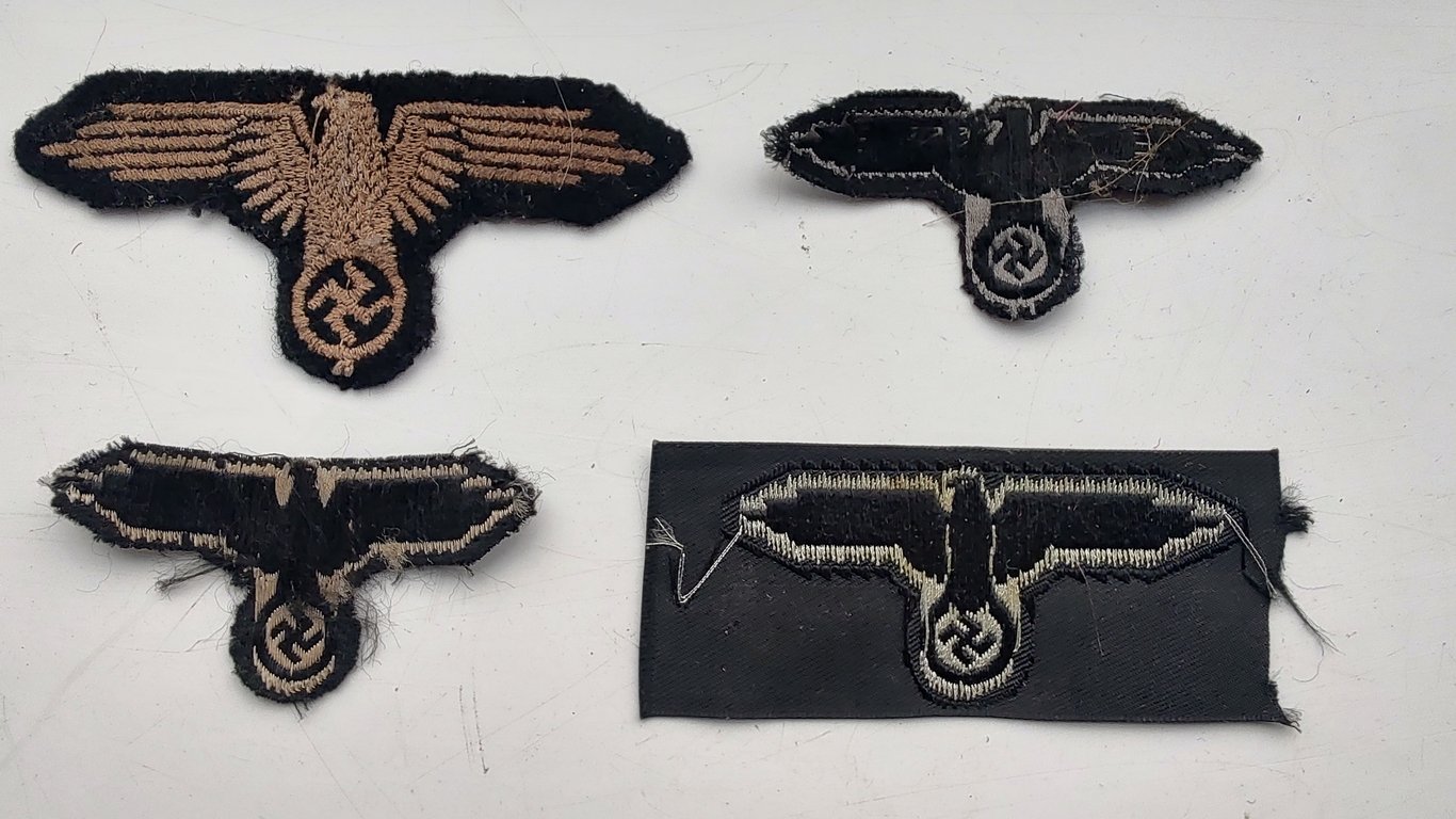 HiSet of four reproduction Waffen-SS eagles