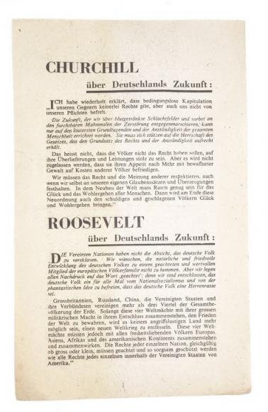 US WW2 Announcement leaflet