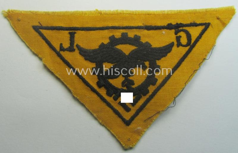 WH (Luftwaffe)-related, EM- (ie. NCO-pattern-) machine-embroidered breast-badge ie. eagle-device as was specifically intended for staff working within the WH 'Generalluftzeugmeister'- (ie. 'GL'-) organisation