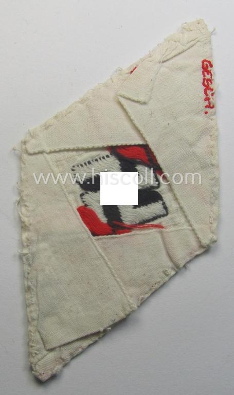 'Standard-issue'-pattern, 'Hitlerjugend'- ie. 'Bund Deutsche Mädel (HJ/BDM) so-called: 'Ärmelraute' as was executed in so-called 'BeVo'-weave pattern