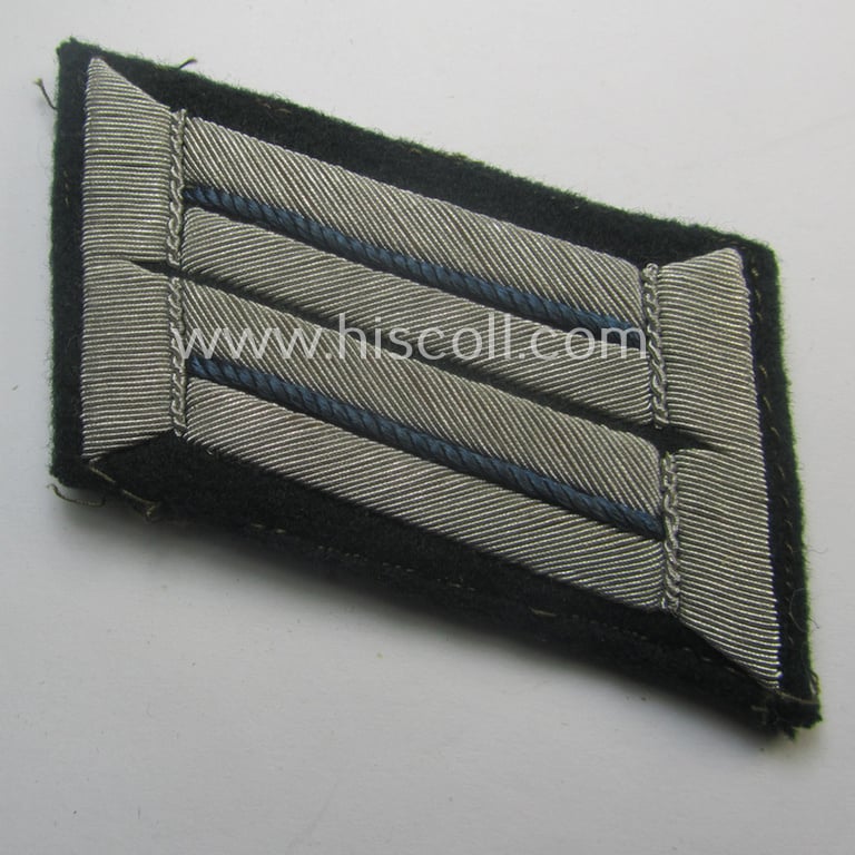 Moderately used, pair of WH (Heeres) officers'-type collar-tabs (ie. 'Kragenspiegel für Offiziere') as executed in the hand-embroidered pattern as intended for an officer serving within the: 'Nachshub-Trpn.'