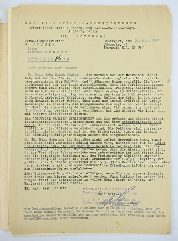 German WH Deatch Certificates and Documents G.R.266