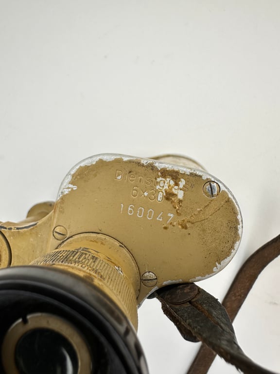 Late War Tan Painted Wehrmacht 6x30 Binoculars
