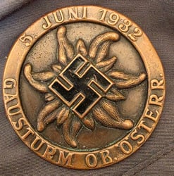 Extremely Rare Early Austrian   “Gausturmtag” Event Badge 1932