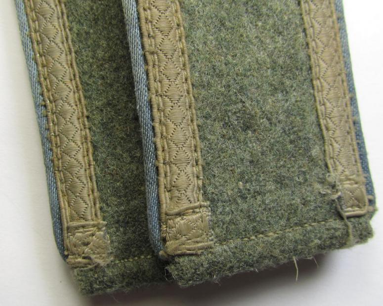 Fully matching pair of so-called: 'M-43-pattern', WH (Heeres) NCO-type shoulderstraps as was intended for - and/or moderately worn by! - an: 'Unteroffizier eines Nachschub-Abteilungs o. Regiments'