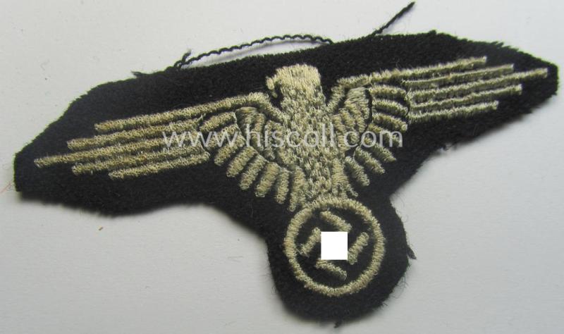 Mid- (ie. later-war-) pattern, 'SS' (ie. 'Waffen-SS') so-called: 'RzM-style' enlisted-mens'-/ie. NCO-pattern arm-eagle as was intended for usage by the various Waffen-SS troops throughout the war