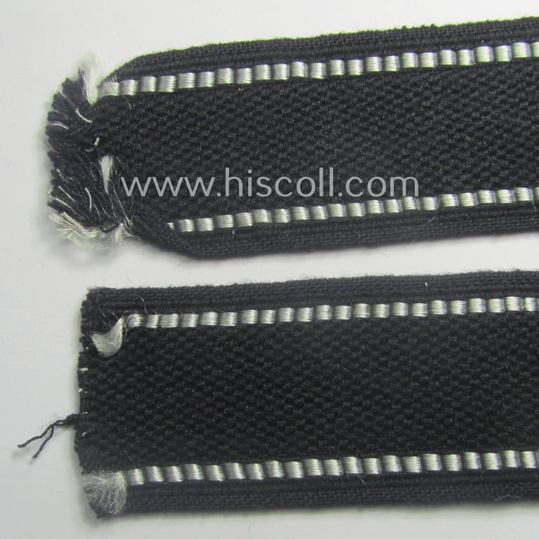 Superb - and truly rarely encountered! - example of a Waffen-SS, 'semi-BeVo'-pattern, EM- (ie. NCO-) type cuff-title (ie. 'Ärmelstreifen') as was intended for a member serving within the: 'SS-Feldgendarmerie'