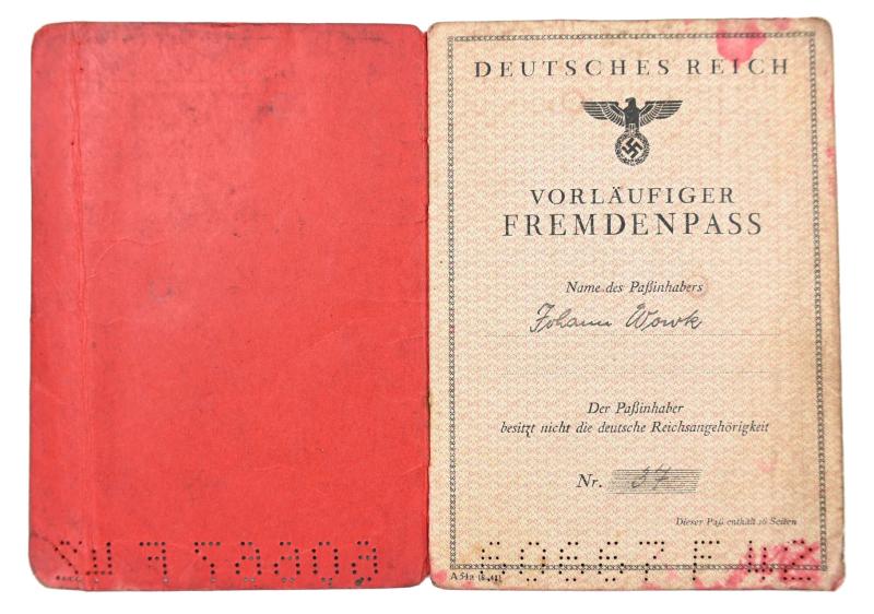 German Third Reich temporary foreign Passport