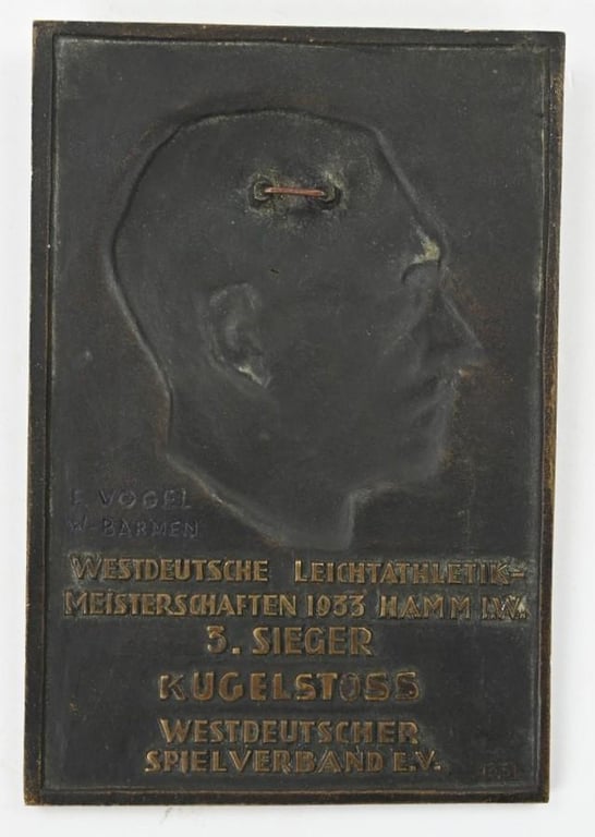 German Third Reich Era Adolf Hitler Plaque / Price