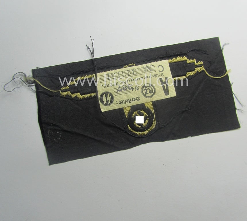 'SS' (ie. 'Waffen-SS') 'BeVo'-woven, EM- (ie. NCO-pattern) tropical-styled arm-eagle (ie. 'Tropen-Ärmeladler für Mannschaften u. Unterführer der Waffen-SS')