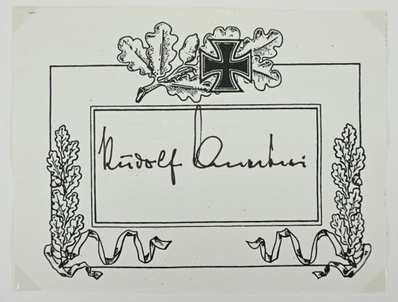 Signature of Wehrmacht Heer KC Recipient 'Rudolf Sauerbrei'