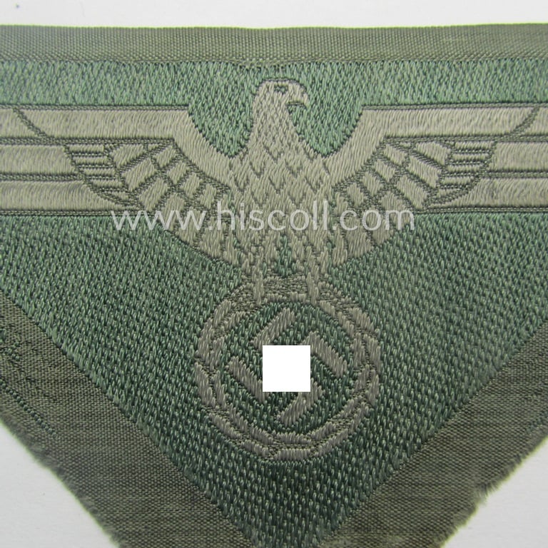 Later-war-period, WH (Heeres) so-called: 'M44'-pattern- and/or: trapezoid-shaped breasteagle (ie. 'Brustadler für Manns. u. Uffz.') showing an interwoven 'BeVo-Wuppertal'-makers'-designation