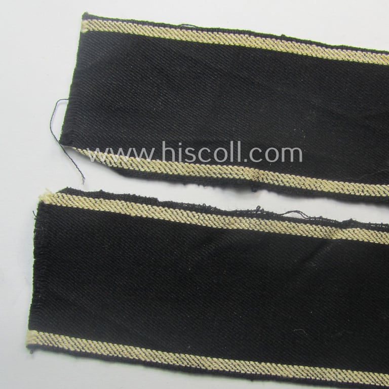 Never before seen - full length and with certainty very scarcely encountered! - neatly 'BeVo'-woven 'Ärmelstreifen' (ie. cuff-title) as was intended for the various (I deem merely civil) staffmembers serving within the: 'HY-Werk Scholven'