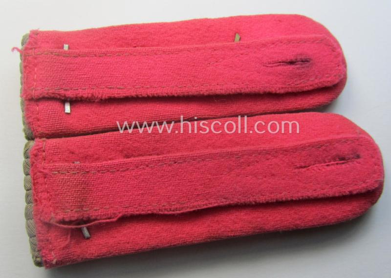 Truly used- and/or tunic-removed - and/or fully matching! - pair of WH (Heeres) officers'-type, neatly 'cyphered' shoulderboards as was intended for usage by a: 'Hauptmann der Pz-Truppen' who served within the 'GrossDeutschland'-Div.