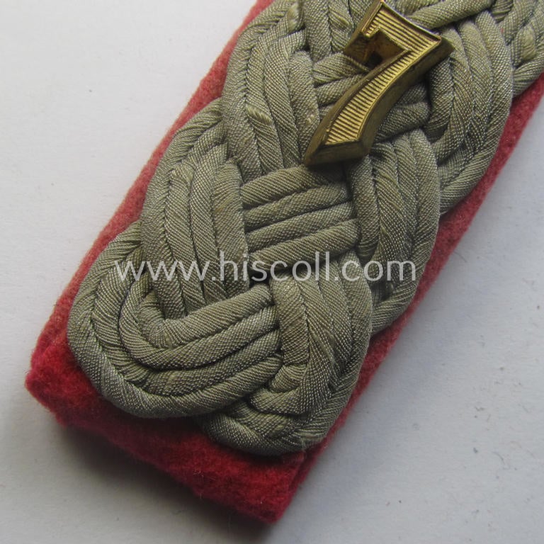 Single, WH (Heeres) 'cyphered', officers'-type shoulderboard: 'Major des Panzer-Rgts. 7'