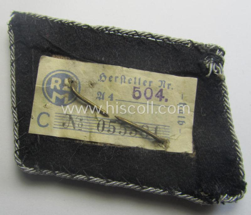 Single, SA (ie. 'Sturmabteilungen') black-coloured, officers'-type rank-collar-patch (ie. 'Kragenspiegel') as intended for an: 'SA-Standartenführer' serving within the: 'SA-Gruppe Niederrhein o. Berlin-Brandenburg'