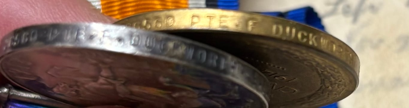 East Lancashire Medal Group to 26560 Pte F Duckworth 1st and 6th Battalions East Lancs