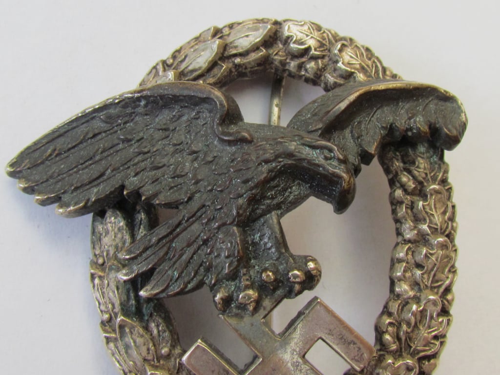 Luftwaffe Observer Badge by P. Meybauer, Berlin – Early Tombak/Buntmetall