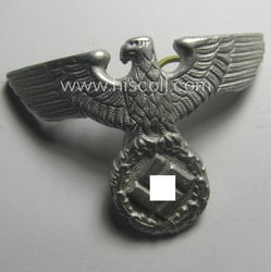 Bright-silver-coloured- and/or: aluminium-based (political-style) visor- (ie. 'Schirmmützen'-) cap-eagle...