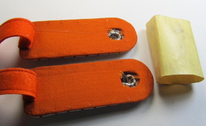 Superb - and fully matching! - WWII-period, 'Gendarmerie'-related NCO-type shoulderboard-pair for a: 'Meister der Gendarmerie' (that comes still 'packed' in its period albeit unmarked wrapping-'Banderolle')