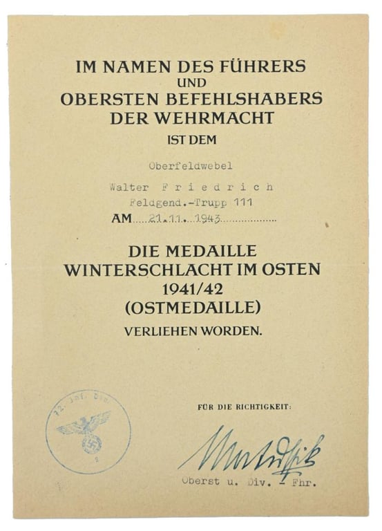 German WH Feldgendarmerie Document Grouping