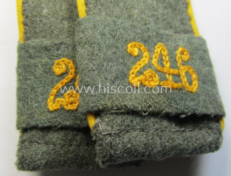 Attractive - and fully matching! - pair of WH (Heeres) early- (ie. mid-war-) period- (ie. 'M40'- ie. 'M43'-pattern, EM-type shoulderstraps as was intended for a: 'Soldat d. Kav.- o. Div. Aufklärungs-Abts. 246 (mot)'