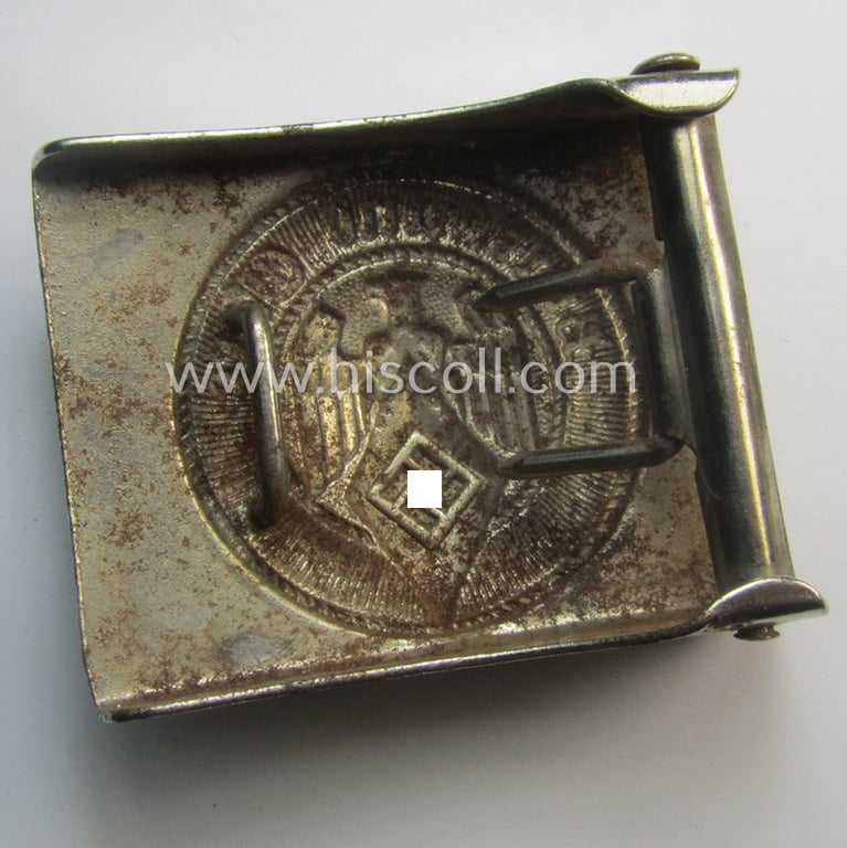 HJ (ie. 'Hitlerjugend') nickle-chrome-based belt-buckle being a non-maker-marked specimen