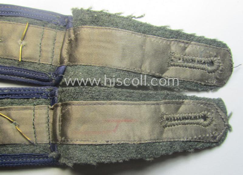 Pair of WH (Heeres) 'M44'-styled (ie. 'simplified' and/or neatly 'cyphered'!) NCO-type shoulderstraps: 'Oberfeldwebel eines Sanitäts-Rgts. o. Abtlgs.'