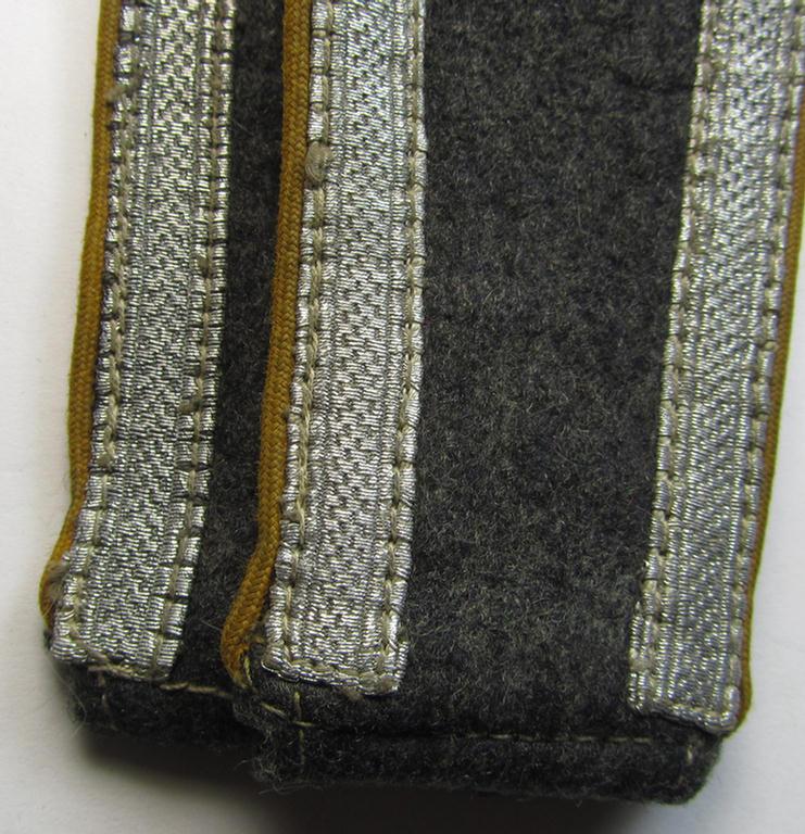 Clearly used - albeit fully matching! - pair of mid- (ie. later-) war-period, WH (Luftwaffe) NCO-type shoulderstraps as was intended for usage by an: 'Unteroffizier der Flieger o. Fallschirm-Truppen'