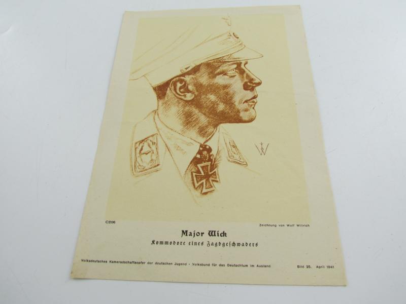 Third Reich Print Wolf Willrich Painting Major Wick
