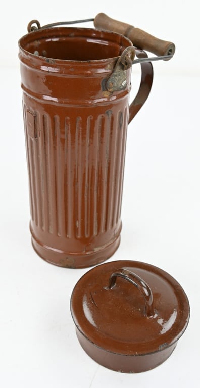 German Enamel Water Can made of German M31 Gasmask Cannister