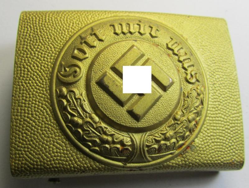 Superb, golden-coloured- and/or steel-based: 'Wasserschützpolizei'-belt-buckle being a maker- (ie. 'C.T.D.' or 'C.T. Dicke'-) marked example that comes in an overall wonderful condition